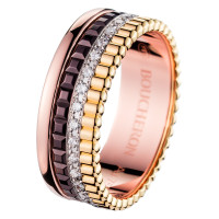 Кольцо Boucheron Quatre, белое, желтое, розовое золото, PVD, бриллианты