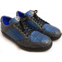 Кросівки Stefano Ricci, сині з чорним, шкіра крокодила