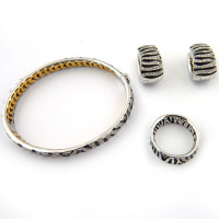 Набор Roberto Coin, браслет, серьги, кольцо, белое золото бриллианты