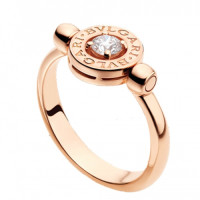 Кольцо с бриллиантом Bulgari-Bulgari, розовое золото