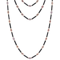 Ожерелье de Grisogono Melody Of Colours, розовое золото, сапфиры, оникс, турмалин