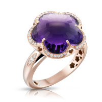 Перстень Pasquale Bruni Bon Ton, рожеве золото, аметист, діаманти