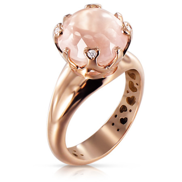 Перстень Pasquale Bruni Sissi, рожеве золото, діаманти, кварц