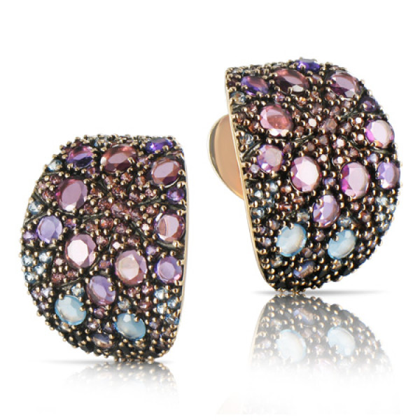 Сережки Pasquale Bruni Mandala, рожеве золото, різнокольорові камені