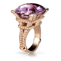 Перстень Pasquale Bruni Madame Eiffel, рожеве золото, діаманти, аметист