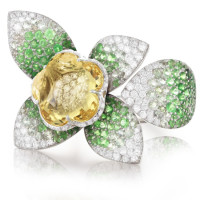 Перстень Pasquale Bruni Secret Gardens Haute Couture, рожеве золото, діаманти, сапфіри
