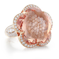 Перстень Pasquale Bruni Bon Ton Haute Couture, рожеве золото, діаманти, моргає
