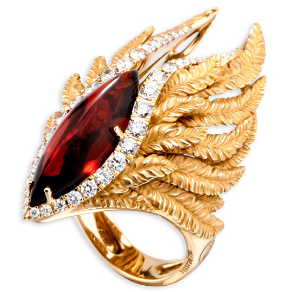 Кольцо Magerit Hechizo Armonia, желтое золото, бриллианты, гранат