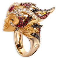 Перстень Magerit Hechizo Odile, жовте золото, діаманти, рубіни