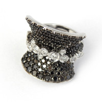 Каблучка Stefan Hafner, біле золото, чорні, білі, діаманти Каблучка Stefan Hafner, біле золото, чорні, білі, діаманти