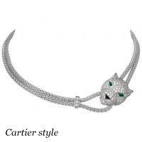 Колье Cartier Panthere, белое золото, бриллианты