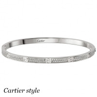 Браслет Cartier Love, біле золото, діаманти Браслет Cartier Love, біле золото, діаманти