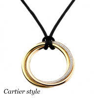 Подвеска Cartier Trinity, золото трех цветов, бриллианты