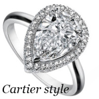 Кольцо Cartier, белое золото, бриллианты