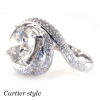 Кольцо Cartier, белое золото, бриллианты