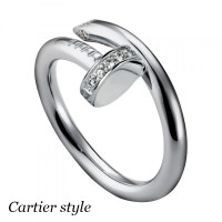 Кольцо Cartier Juste un Clou, белое золото, бриллианты