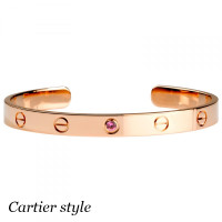 Браслет Cartier Love, розовое золото 18К, розовый сапфир