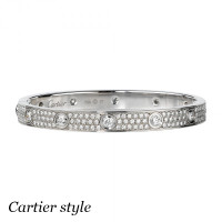 Браслет Cartier Love, біле золото 18К, діаманти