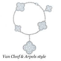 Браслет Van Cleef & Arpels Magic Alhambra, біле золото, діаманти