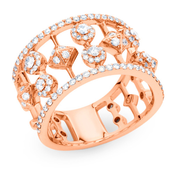 Кольцо, Marli Designs, розовое золото, бриллианты