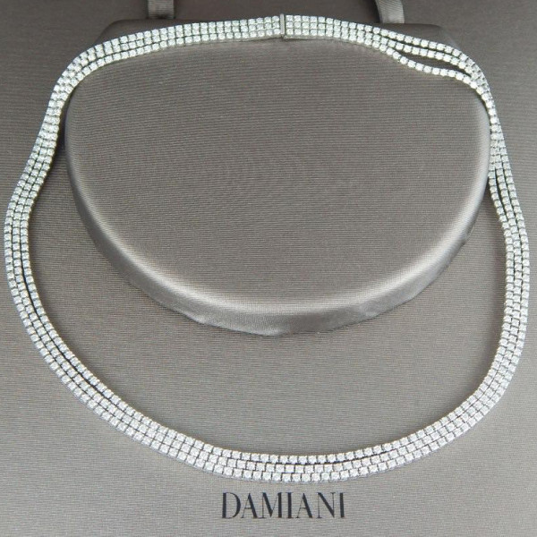 Колье Damiani, белое золото, бриллианты 12ct