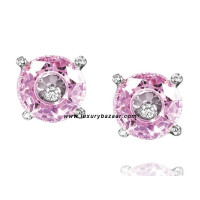 Сережки Chopard So Happy Pink Stone з плаваючим діамантом з білого золота Сережки Chopard So Happy Pink Stone з плаваючим діамантом з білого золота