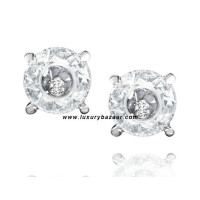 Chopard So Happy White Stone Floating Diamond White Gold Earrings