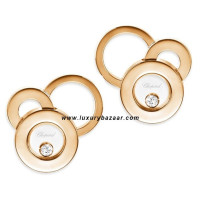 Chopard Happy Diamonds Circles Floating Diamond Rose Gold Earrings