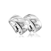 Chopard Chopardissimo 18K White Gold Diamond Hoop Earrings Chopard Chopardissimo 18K White Gold Diamond Hoop Earrings