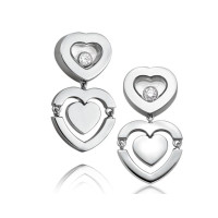 Chopard Happy Amore Hearts 18K White Gold Earrings