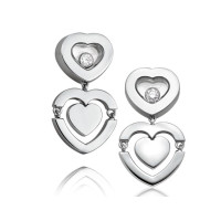 Сережки Chopard Happy Amore Hearts з білого золота 18 карат