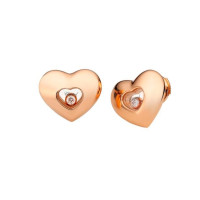 Chopard Happy Diamonds Hearts 18K Rose Gold Earrings