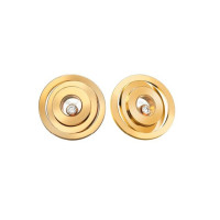 Chopard Happy Spirit 3 Circles 18K Yellow Gold Floating Diamond Earrings