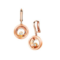 Chopard Happy Diamonds 1 Floating Diamond 18K Rose Gold Earrings