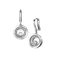 Діамантові сережки Chopard Happy Diamonds 1 із 18-каратним діамантом із білого золота