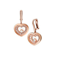 Сережки Chopard Happy Diamonds Heart Floating Diamond Set 18K Rose Gold