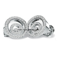 Chopard Happy Spirit Diamond Set Floating Ring Earrings White Gold