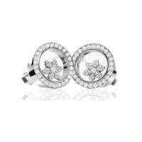 Chopard Happy Diamonds Snowflake 18K White Gold Diamond Earrings