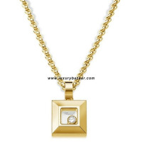 Chopard Happy Diamonds Square Floating Diamond Yellow Gold Necklace