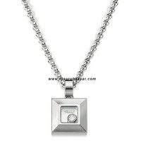 Намисто Chopard Happy Diamonds з білого золота з плаваючим діамантом