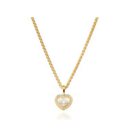 Намисто Chopard Happy Diamonds Heart з 18-каратного жовтого золота з діамантами та плаваючим діамантовим кулоном