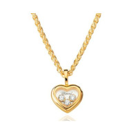Chopard Happy Diamonds Heart 18K Yellow Gold and Floating Diamond Pendant Necklace