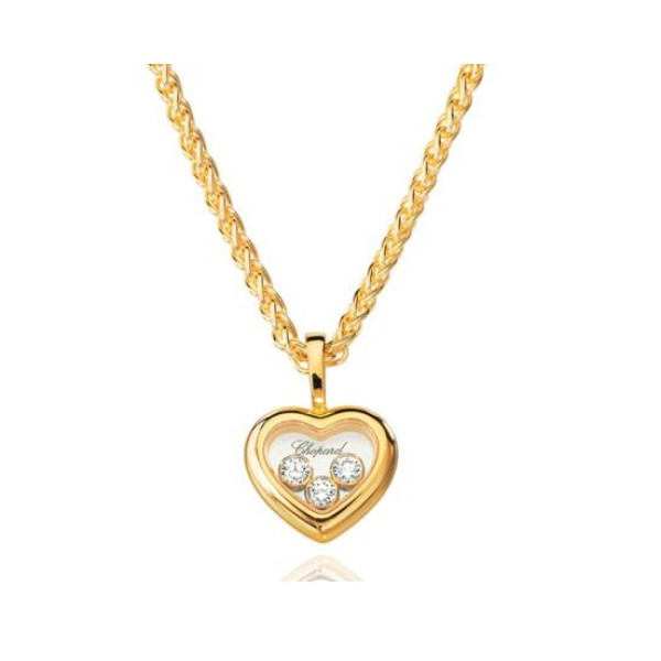 Намисто Chopard Happy Diamonds Heart з жовтого золота 18 карат і плаваючим діамантом