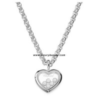 Chopard Happy Diamonds Heart 5 Floating Diamonds White Gold Necklace