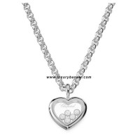 Намисто Chopard Happy Diamonds Heart 5 Floating Diamonds з білого золота