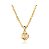 Chopard Happy Diamonds Heart 18K Yellow Gold and Floating Diamond Pendant Necklace Chopard Happy Diamonds Heart 18K Yellow Gold and Floating Diamond Pendant Necklace