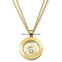 Chopard Happy Spirit Floating Circle Necklace Yellow Gold