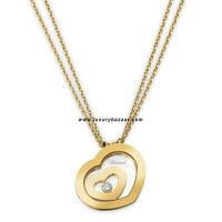 Chopard Happy Spirit Small Floating Heart Necklace Yellow Gold