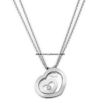 Chopard Happy Spirit Small Floating Heart Necklace White Gold