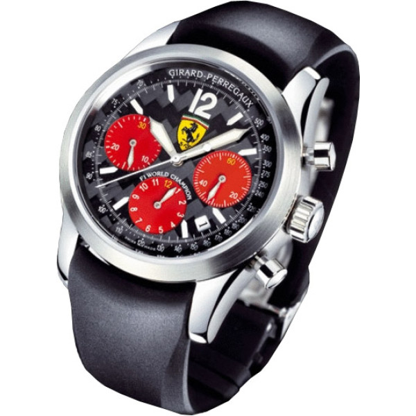 Girard Perregaux watches F1-WORLD CHAMPION 2002  chronograph (SS / Black / Rubber)